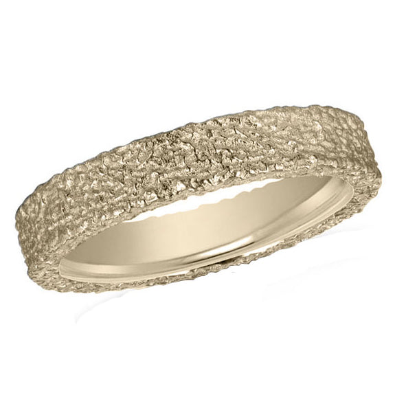 Textured Yellow Gold Band | 3.5mm | Size 5