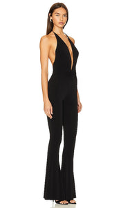 The Andamane Madonna Flare Jumpsuit in Black