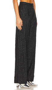 The Andamane Nathalie Cuffed Hem Pants in Black