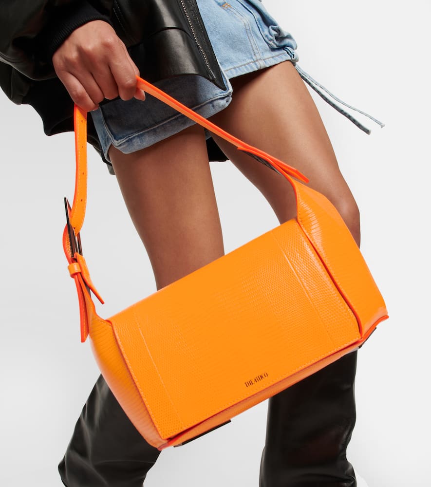 The Attico 7/7 Small lizard-effect leather shoulder bag