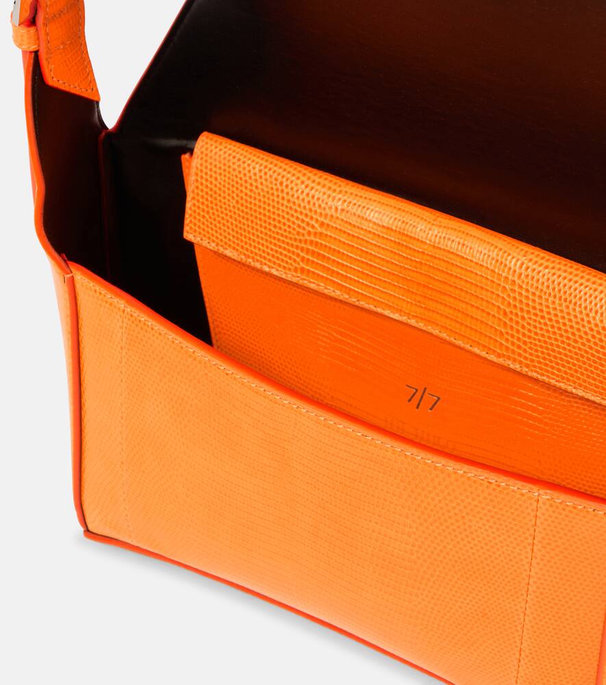 The Attico 7/7 Small lizard-effect leather shoulder bag
