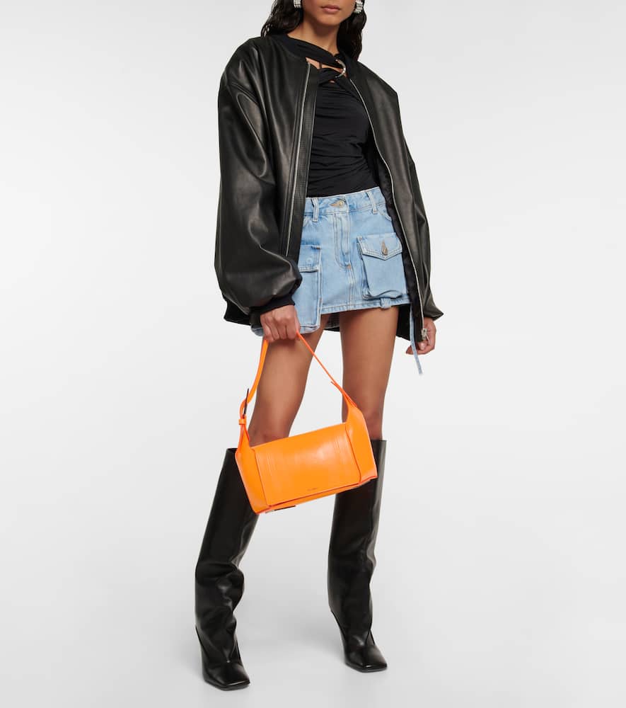 The Attico 7/7 Small lizard-effect leather shoulder bag