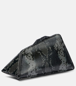 The Attico 8:30 PM snake-print leather clutch