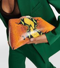 The Attico 8.30 PM snake-effect leather clutch