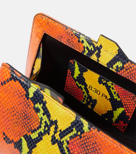 The Attico 8.30 PM snake-effect leather clutch