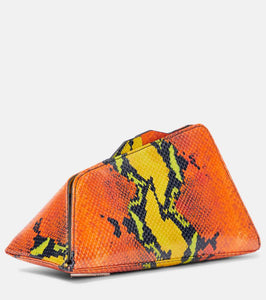 The Attico 8.30 PM snake-effect leather clutch