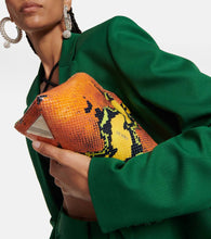 The Attico 8.30 PM snake-effect leather clutch