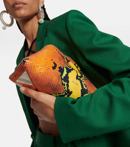 The Attico 8.30 PM snake-effect leather clutch