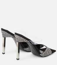 The Attico Adele embellished suede and PVC sandals