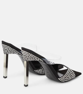 The Attico Adele embellished suede and PVC sandals