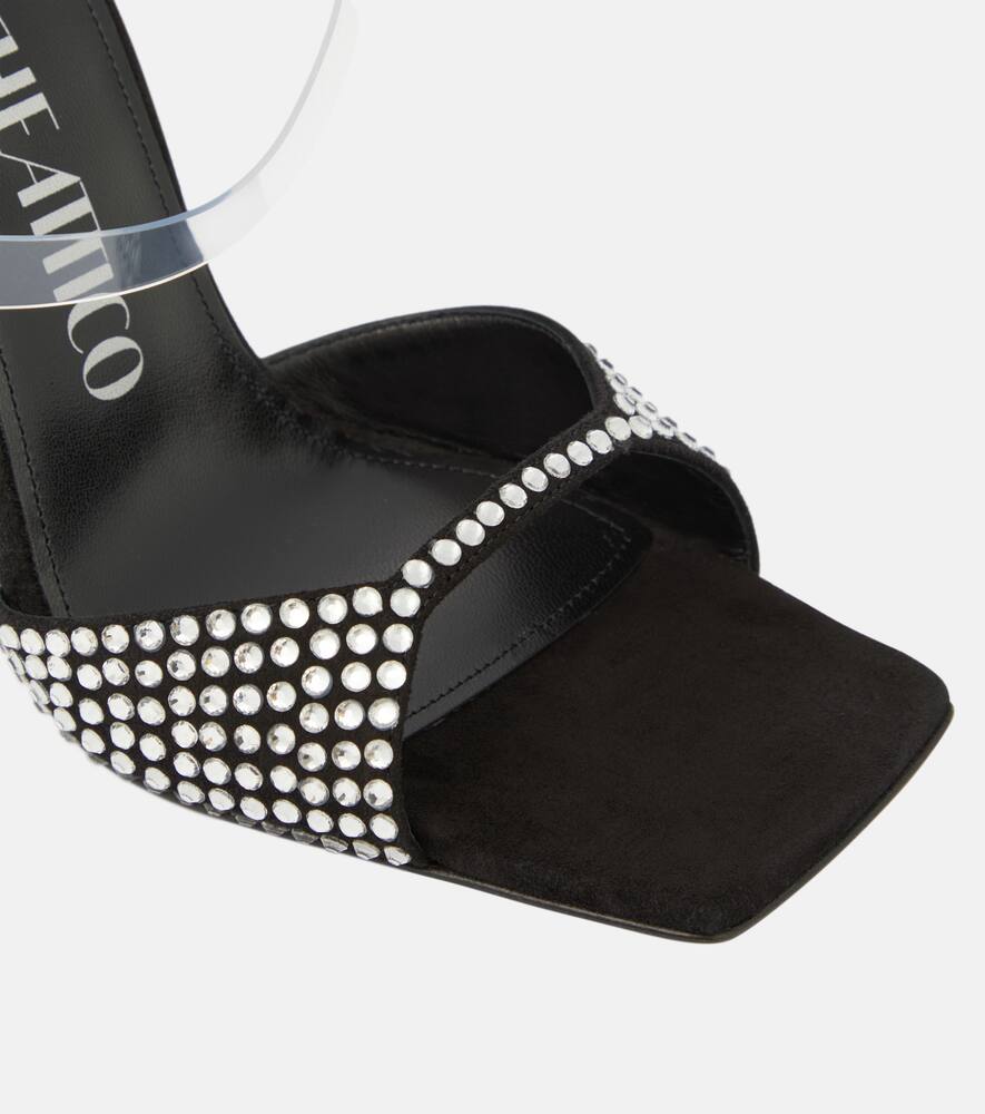 The Attico Adele embellished suede and PVC sandals