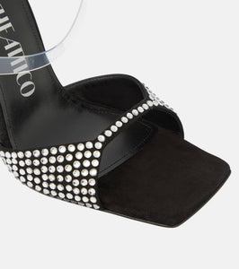 The Attico Adele embellished suede and PVC sandals
