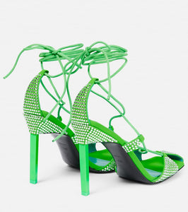 The Attico Adele lace-up crystal-embellished sandals