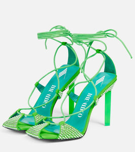 The Attico Adele lace-up crystal-embellished sandals