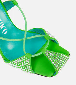 The Attico Adele lace-up crystal-embellished sandals