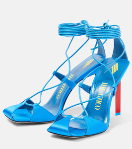 The Attico Adele lace-up satin sandals