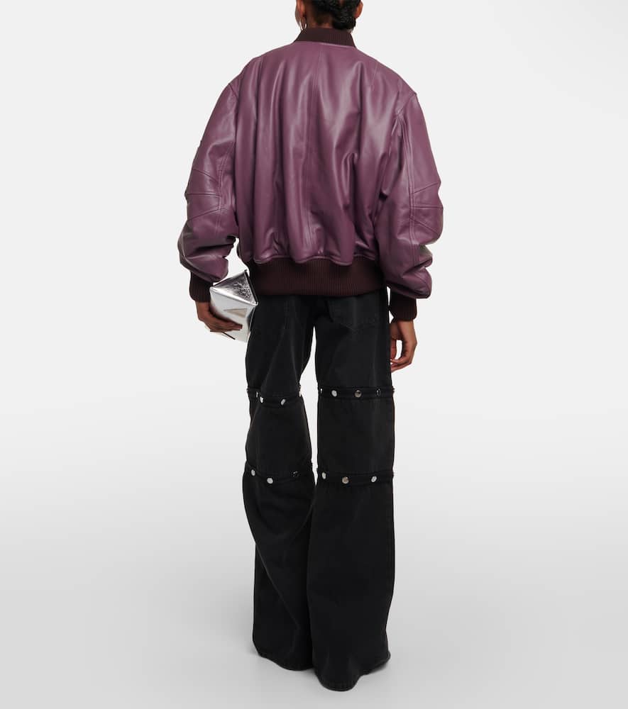 The Attico Anja leather bomber jacket