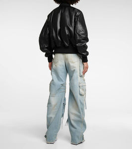 The Attico Anja leather bomber jacket