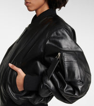 The Attico Anja leather bomber jacket