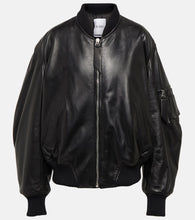 The Attico Anja leather bomber jacket