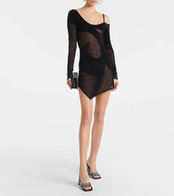 The Attico Asymmetric chiffon minidress