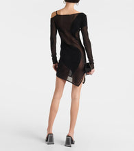 The Attico Asymmetric chiffon minidress