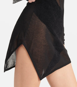 The Attico Asymmetric chiffon minidress