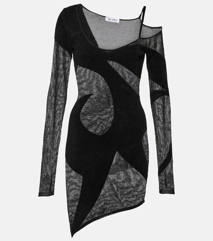The Attico Asymmetric chiffon minidress. Attico 不对称雪纺迷你连衣裙