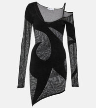 The Attico Asymmetric chiffon minidress