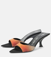 The Attico Bes embellished satin mules