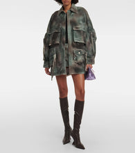 The Attico Camouflage denim cargo jacket
