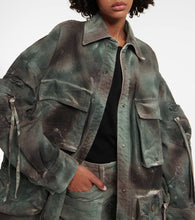 The Attico Camouflage denim cargo jacket