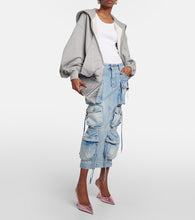 The Attico Cargo denim midi skirt
