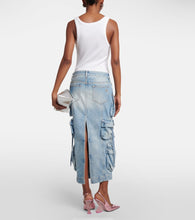 The Attico Cargo denim midi skirt