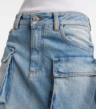 The Attico Cargo denim midi skirt