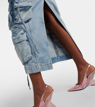 The Attico Cargo denim midi skirt