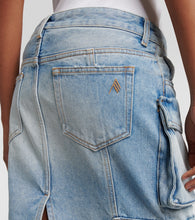 The Attico Cargo denim midi skirt