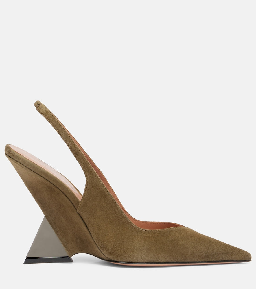 The Attico Cheope 105 suede slingback pumps