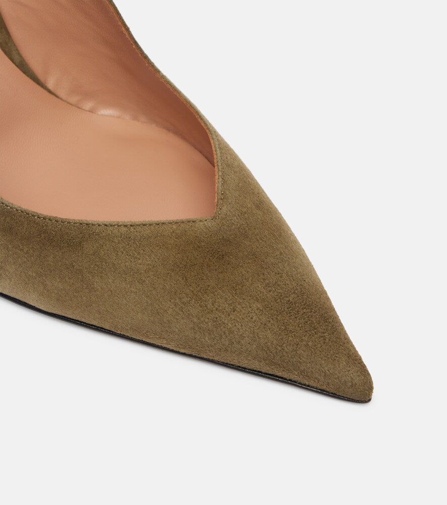 The Attico Cheope 105 suede slingback pumps