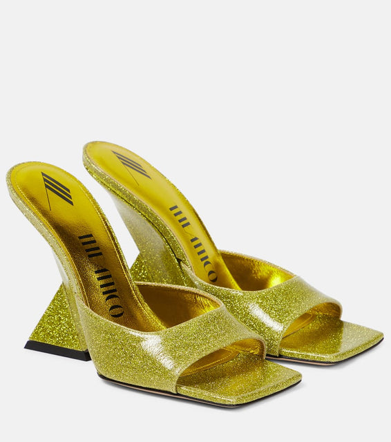 The Attico Cheope glitter mules