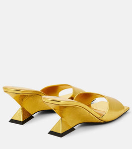 The Attico Cheope laminated leather mules