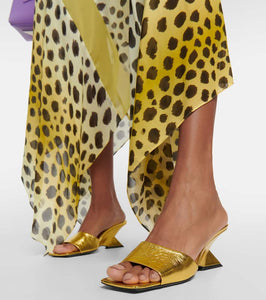 The Attico Cheope laminated leather mules