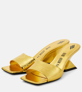 The Attico Cheope laminated leather mules