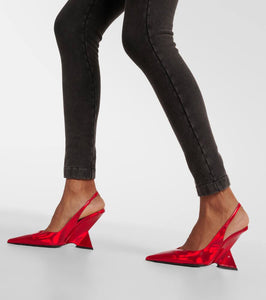 The Attico Cheope leather slingback pumps