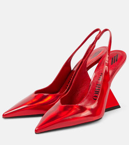 The Attico Cheope leather slingback pumps