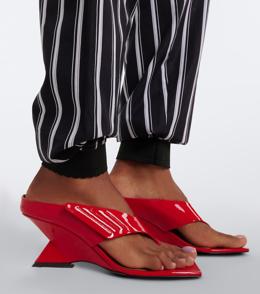 The Attico Cheope patent leather thong sandals