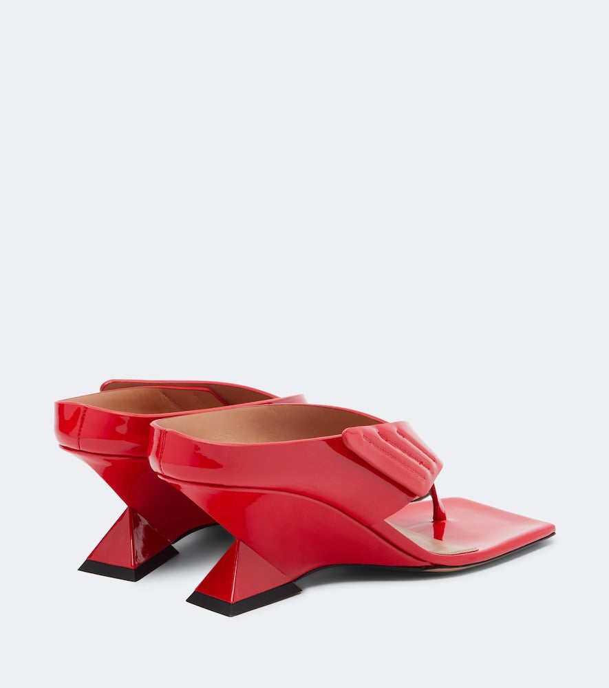 The Attico Cheope patent leather thong sandals