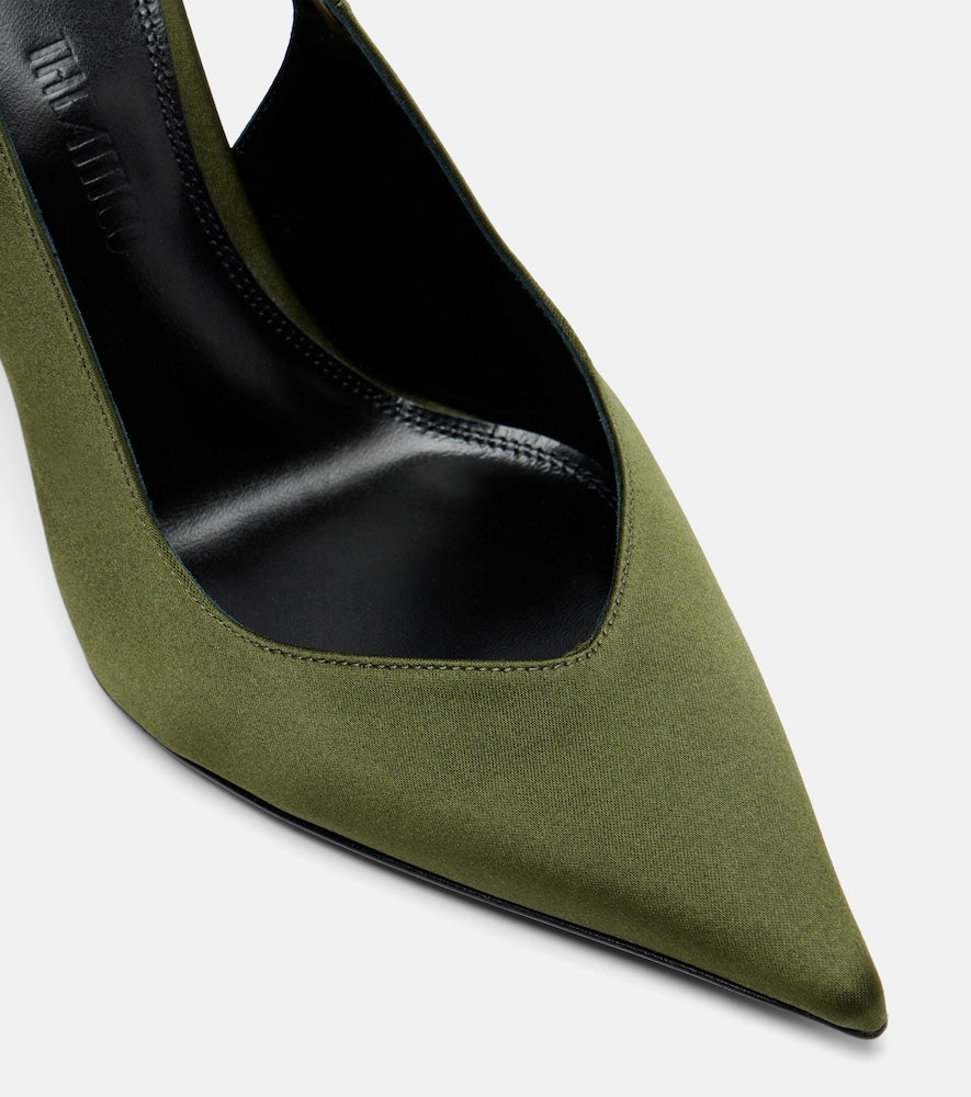 The Attico Cheope satin slingback wedges