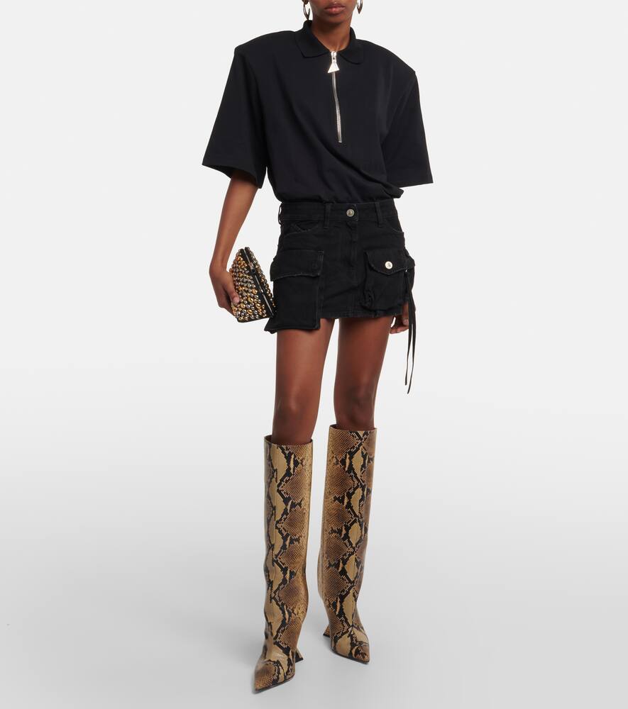 The Attico Cheope snake-effect leather knee-high boots