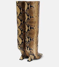 The Attico Cheope snake-effect leather knee-high boots